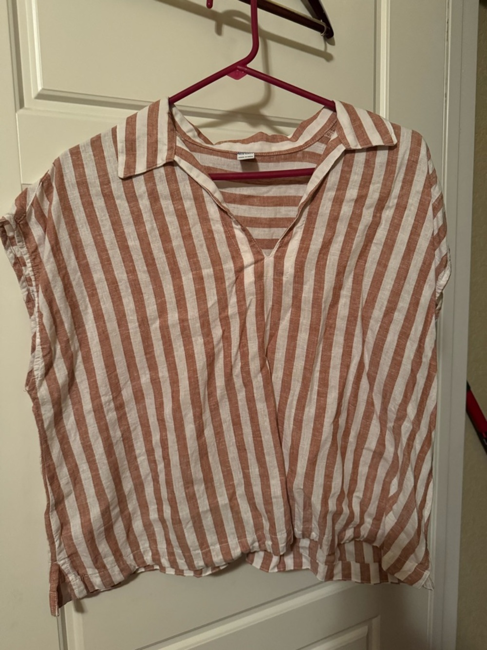 Old Navy Striped Top in White and Rust